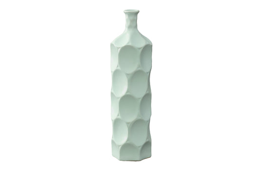 Ceramic Round Bottle Vase Matte Finish Sky Blue-17.50"H