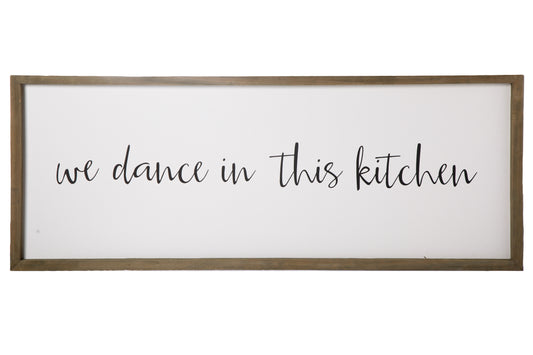 Wood Rectangle Wall Art, Framed with Writing Painted Finish