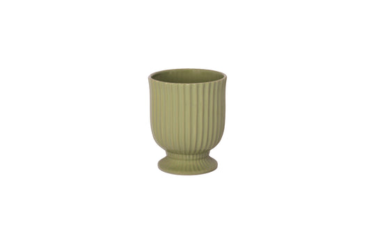 Ceramic Urn Pot Gloss White-6.50"H