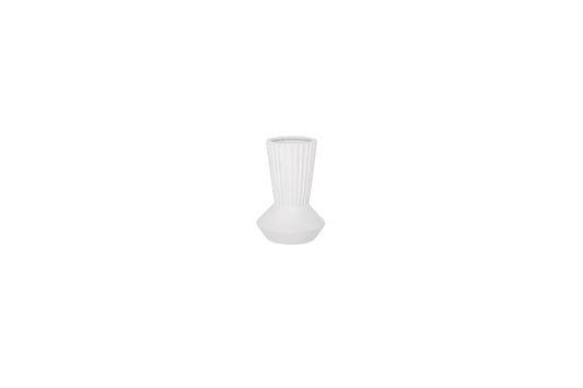 Ceramic Round Vase Matte Finish White-8.75"H