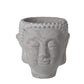 Cement Meditating Buddha Head Pot