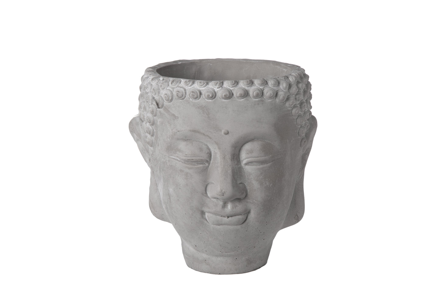 Cement Meditating Buddha Head Pot