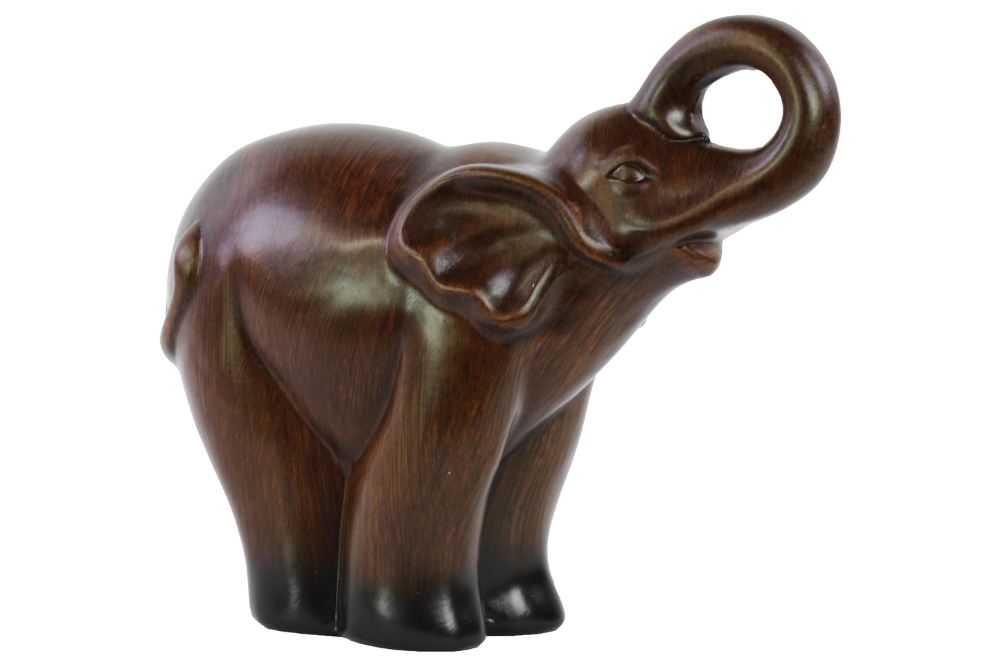 10" Ceramic Trumpeting Standing Elephant Figurine