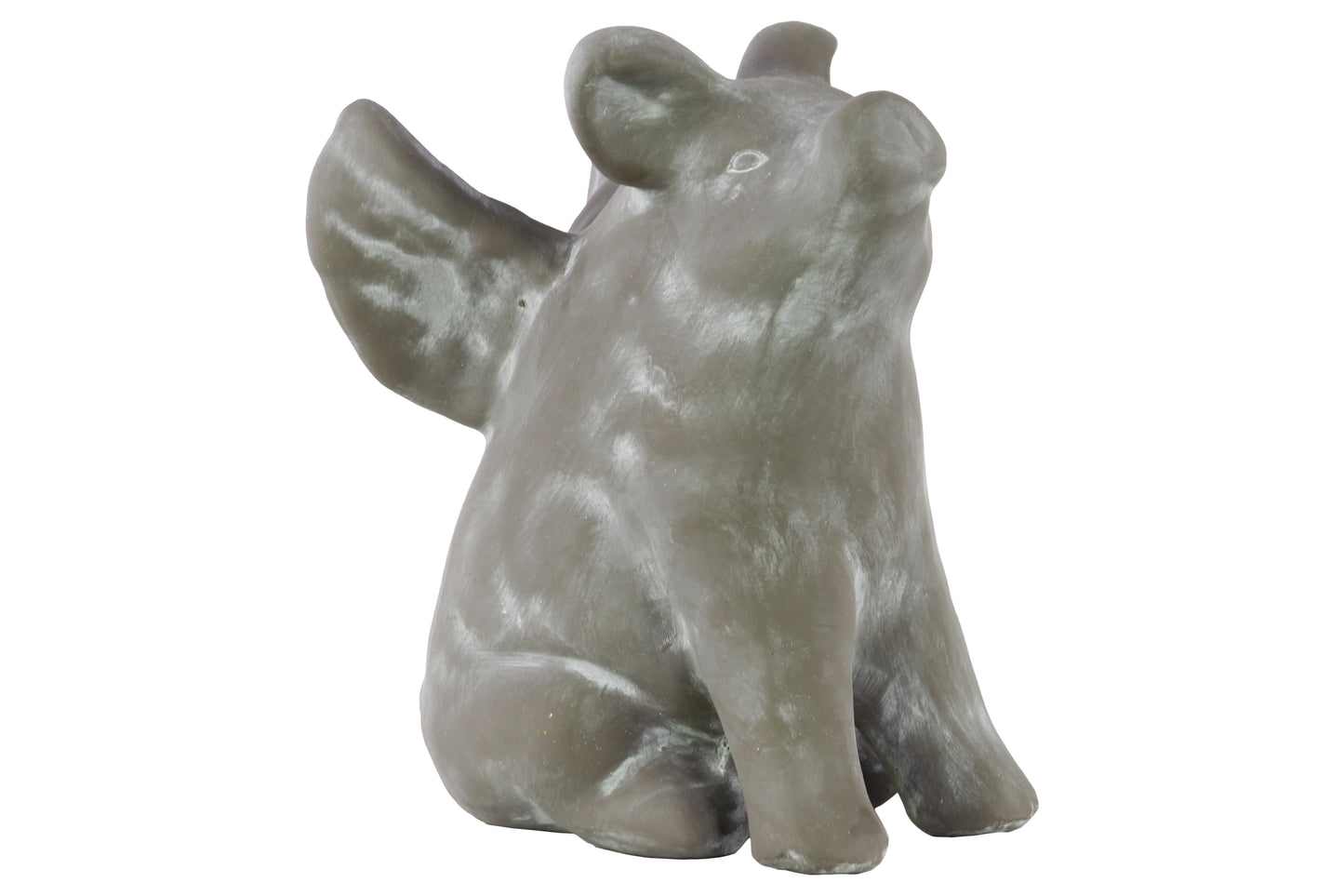 9" Terracotta Sitting Winged Pig Figurine