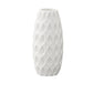 Ceramic Round Vase with Debossed Water Drops Pattern Design Body Matte Finish White