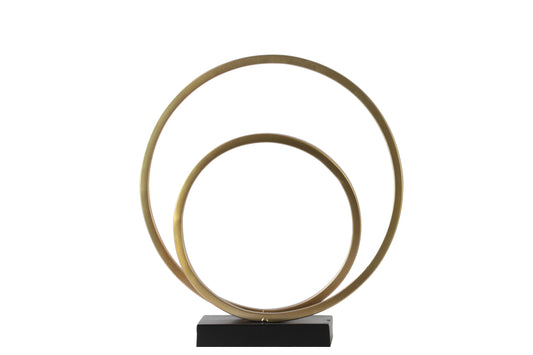 Metal Sculpture Metallic Finish Gold-16.5"H