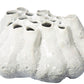 Ceramic Cluster Organic Vases with Banded Flared Bottom Base Distressed Finish