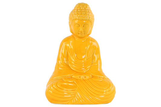 Ceramic Figurine Gloss Finish Yellow 12.5"H