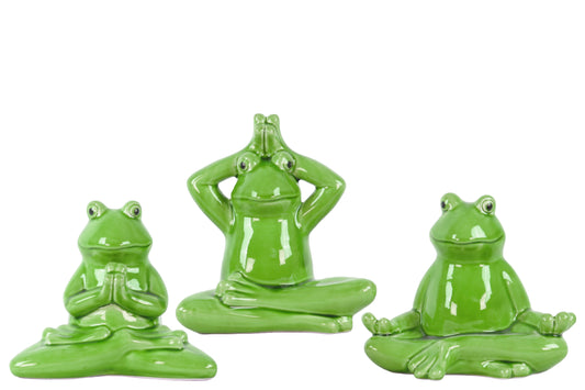 Ceramic Figurine Gloss Finish Green 7.5"H