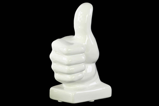 Porcelain Sculpture Gloss Finish White 9"H