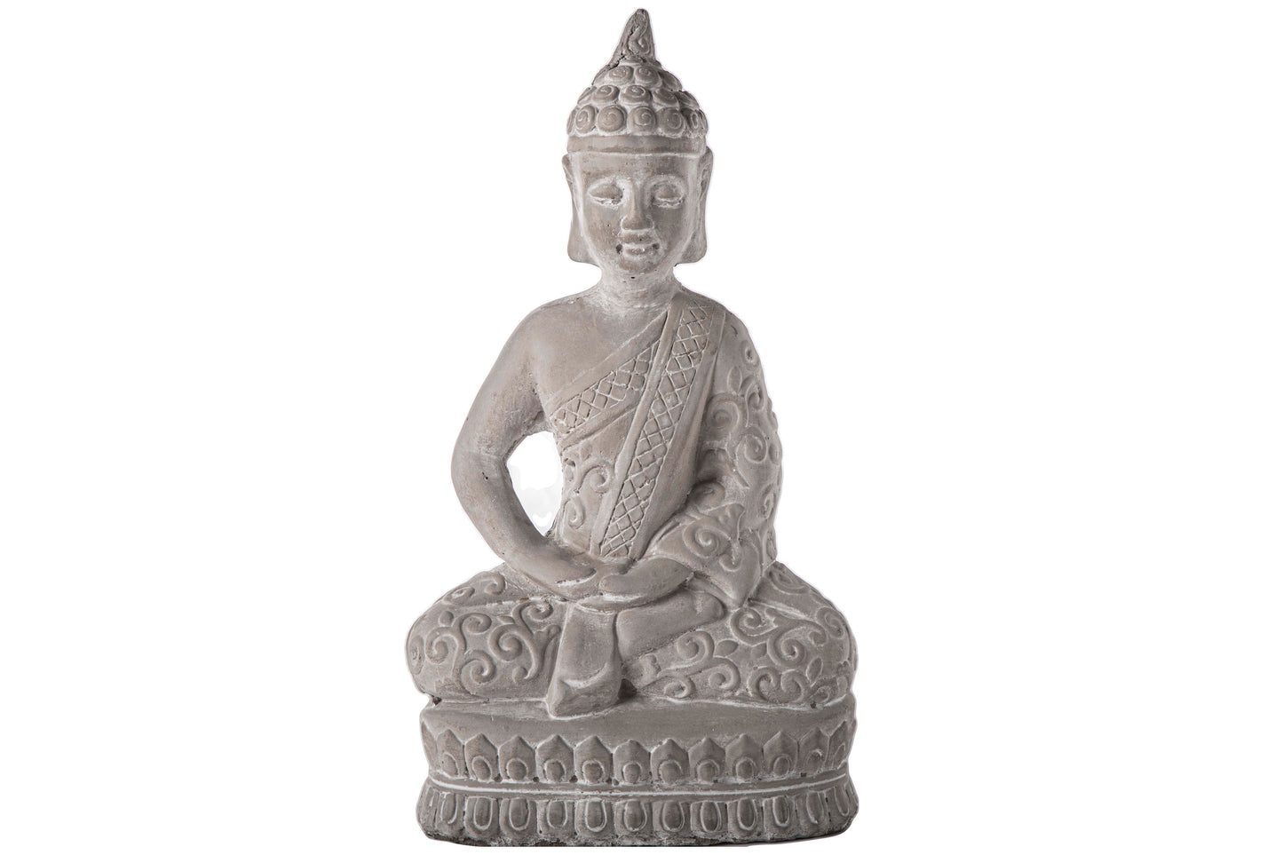 12" Cement Meditating Buddha Figurine in Dhyana Mudra Position