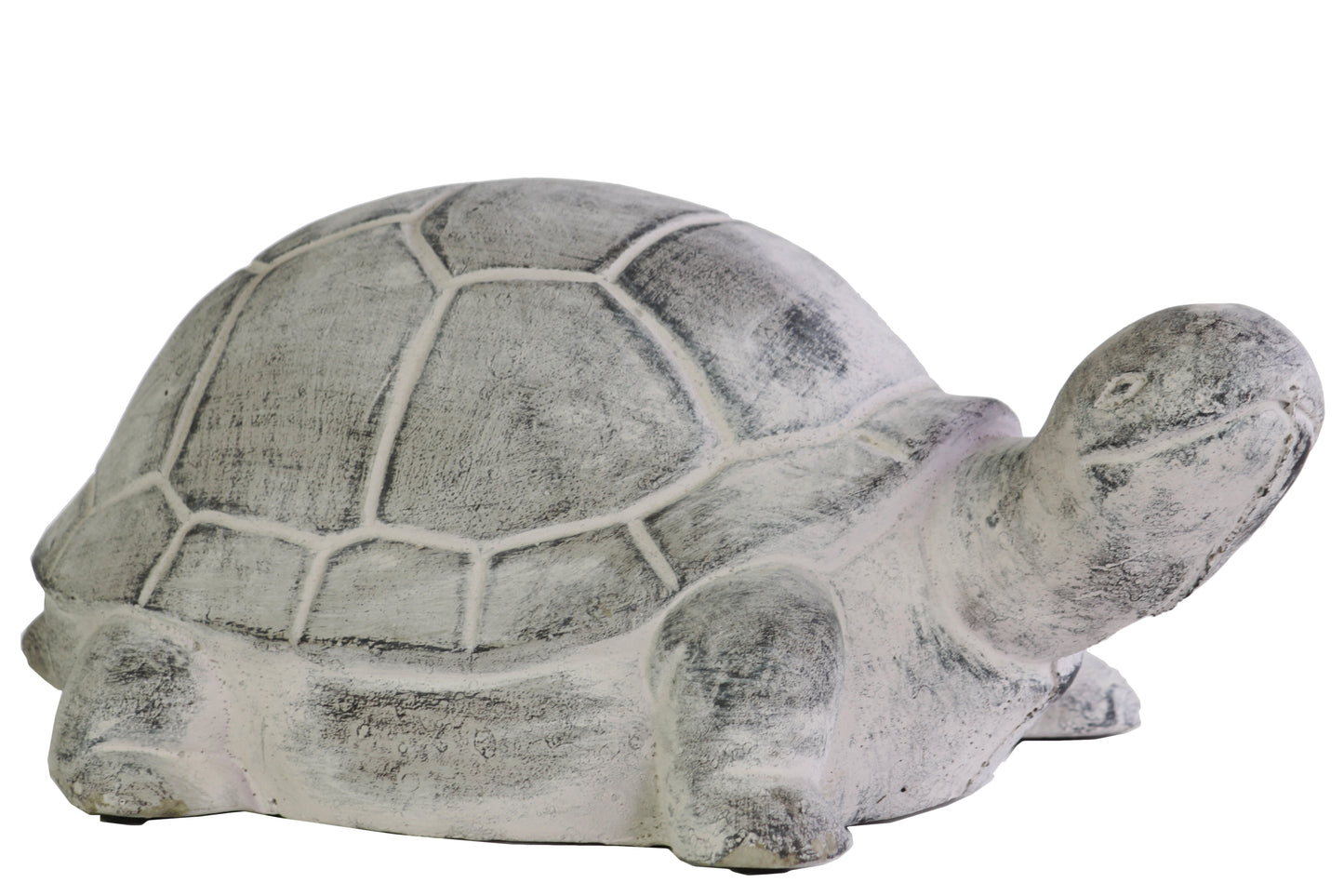 Cement Turtle  Figurine Washed Finish Gray-5.25"H