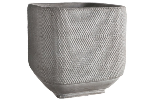 Cement Square Pot Washed Finish Gray-7.00"H