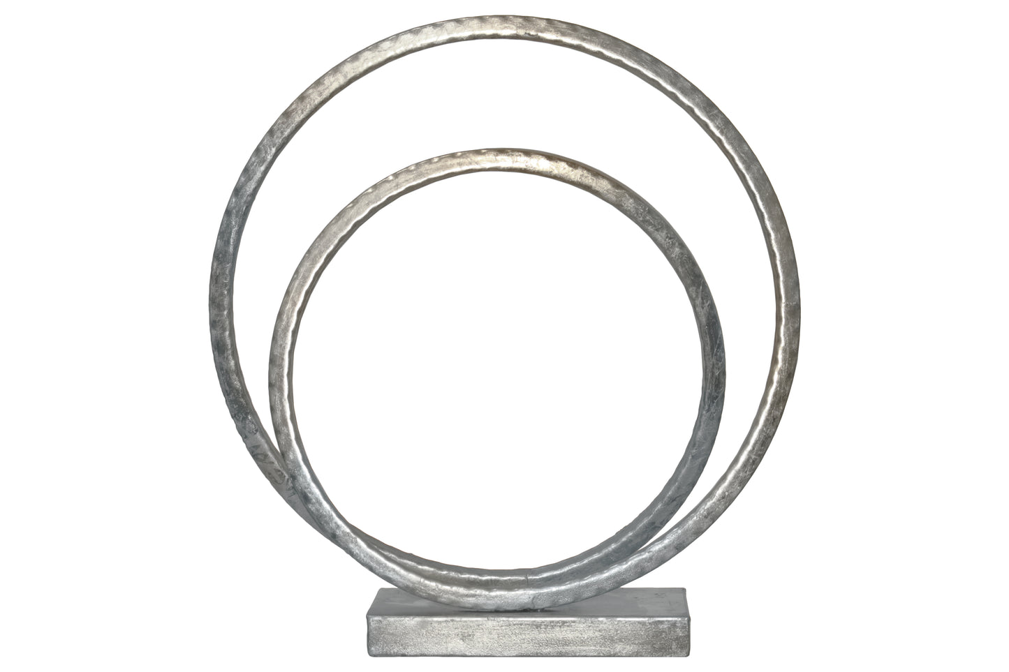 Metal Swirl Abstract Sculpture on Square Base