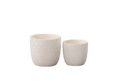 Ceramic Round Pot Matte Finish White-5.00"H