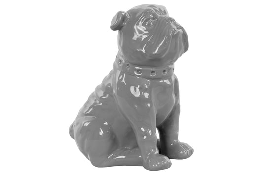 Ceramic Figurine Gloss Finish Gray 8.00"H