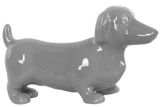 Ceramic Figurine Gloss Finish Gray 6.25"H