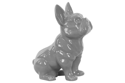 Ceramic Figurine Gloss Finish Gray 9"H