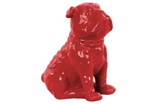 Ceramic Figurine Gloss Finish Red 8"H