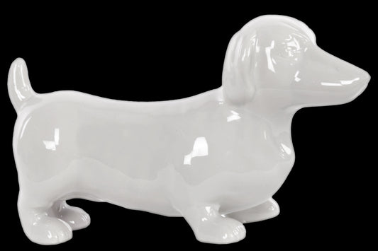 Ceramic Figurine Gloss Finish White 6.25"H