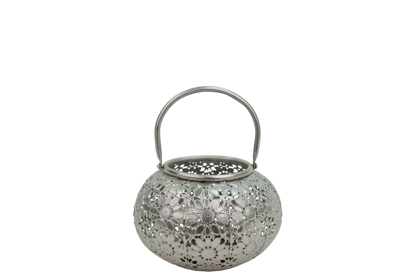 Metal Round Lantern Metallic Finish