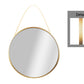 Metal Round Wall Mirror Metallic Finish Gold-19.00"H