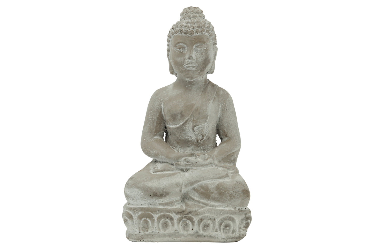 12" Cement Sitting Buddha Figurine in Dhyana Mudra Meditating Position