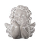 Cement Cherubin Bust Figurine Washed Concrete Finish Gray-9.00"H