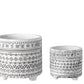 Cement Round Pot Set of Two Washed Finish White-6.00"H