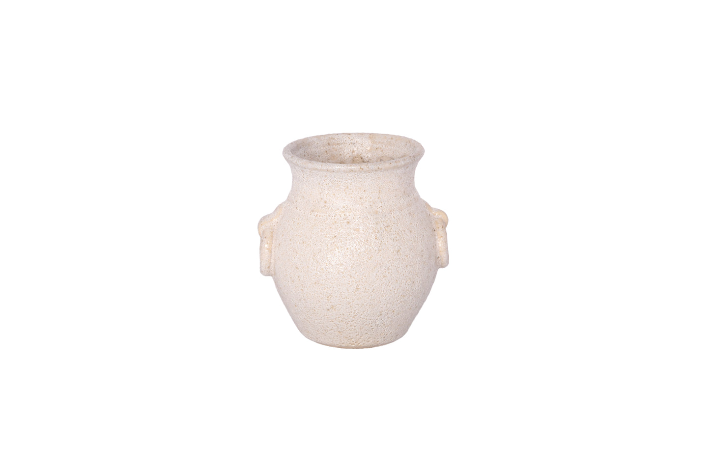 Ceramic Amphora Vase LG Finish Ivory-10.50"H