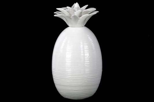 Ceramic Figurine Gloss Finish White 10.75"H
