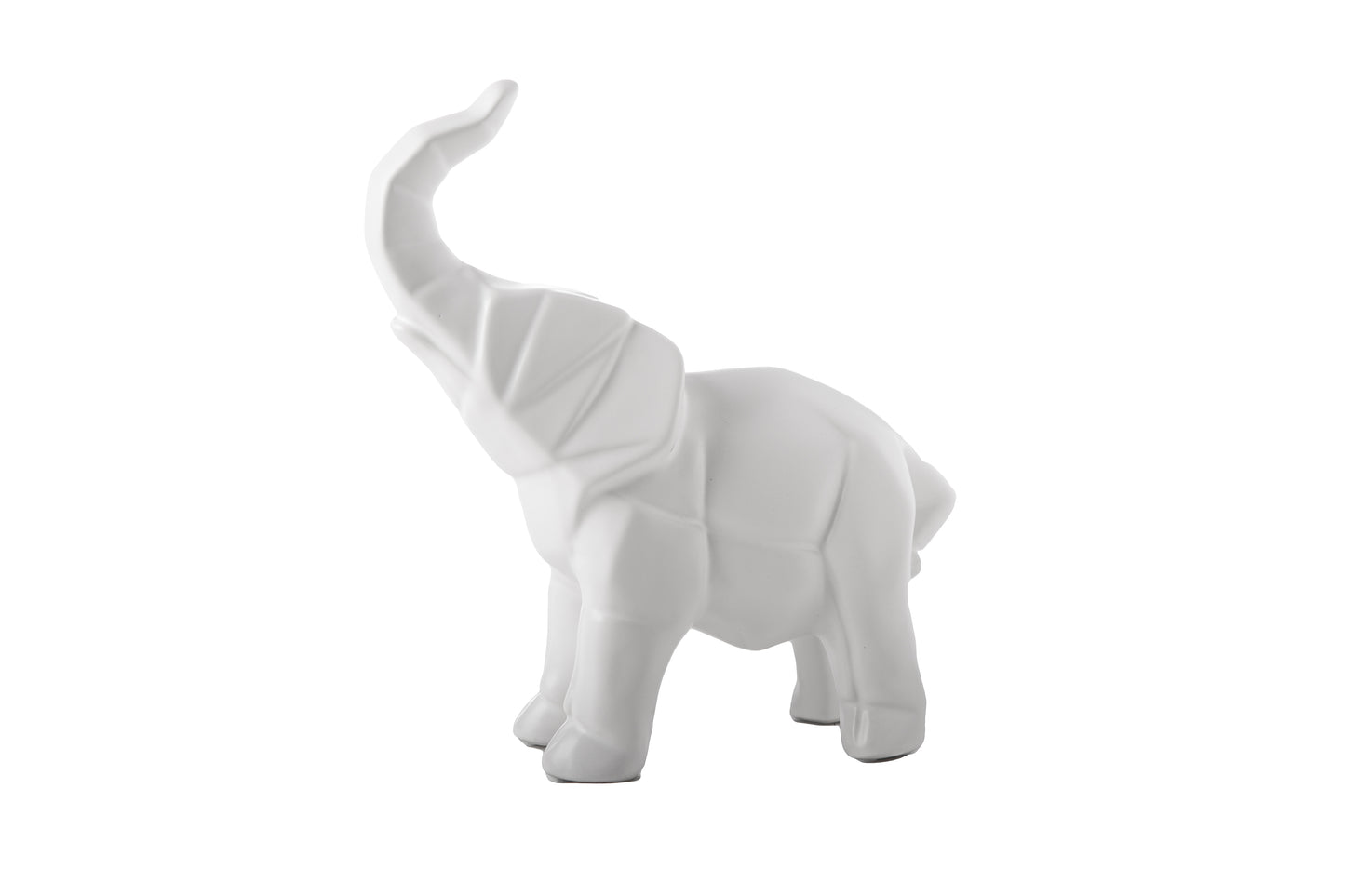 9" Ceramic Standing Elephant with Trunks High Figurine