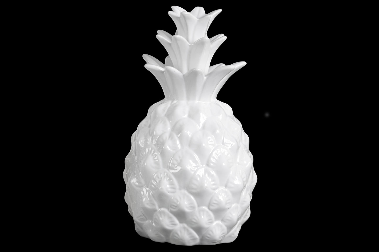 9" Ceramic Pineapple Figurine Gloss Finish