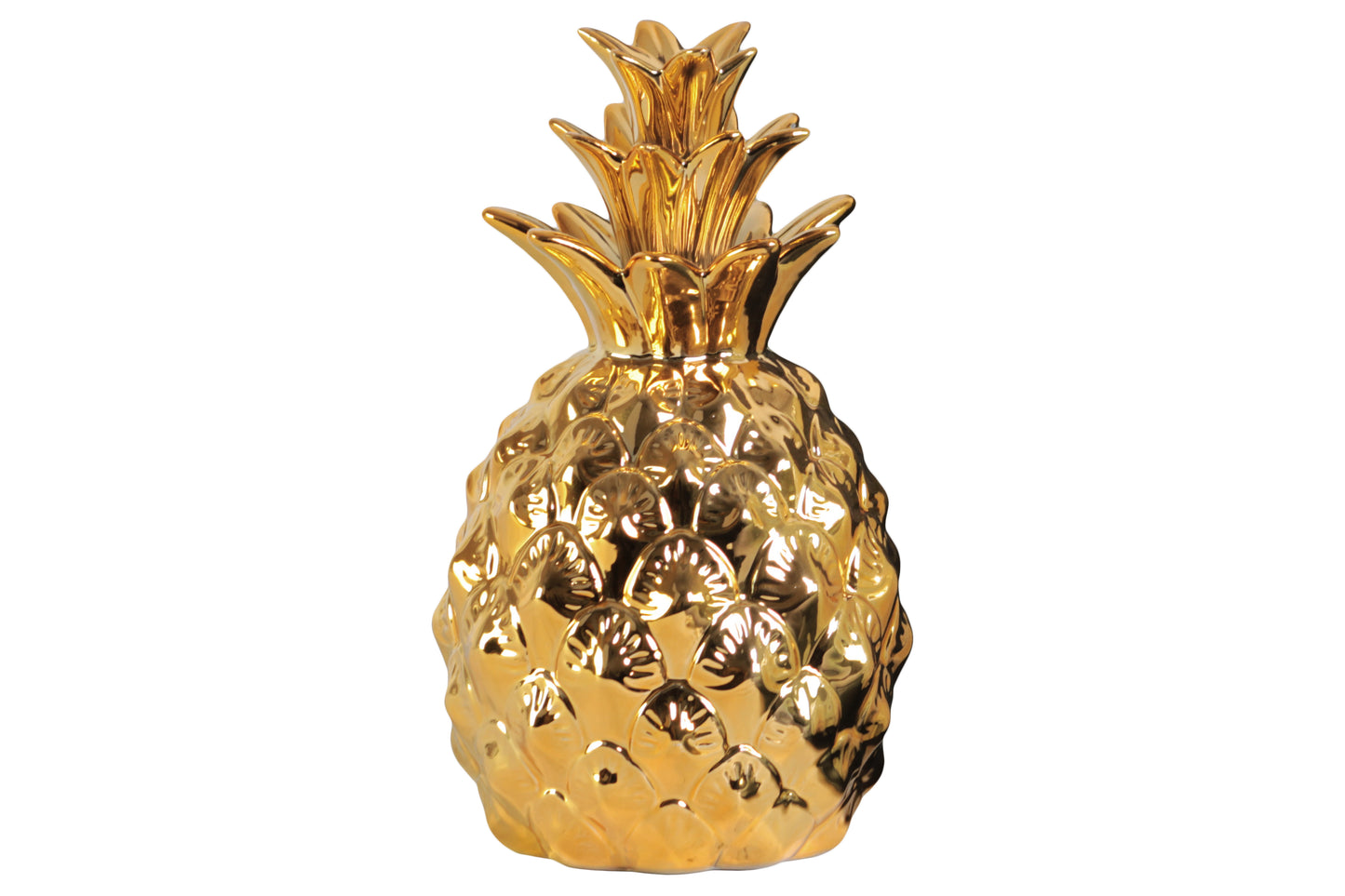9" Ceramic Pineapple Figurine Gloss Finish