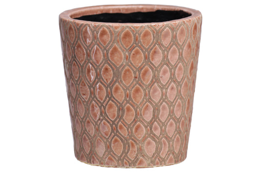 Terracotta Round Pot Gloss Finish Apricot-6.50"H