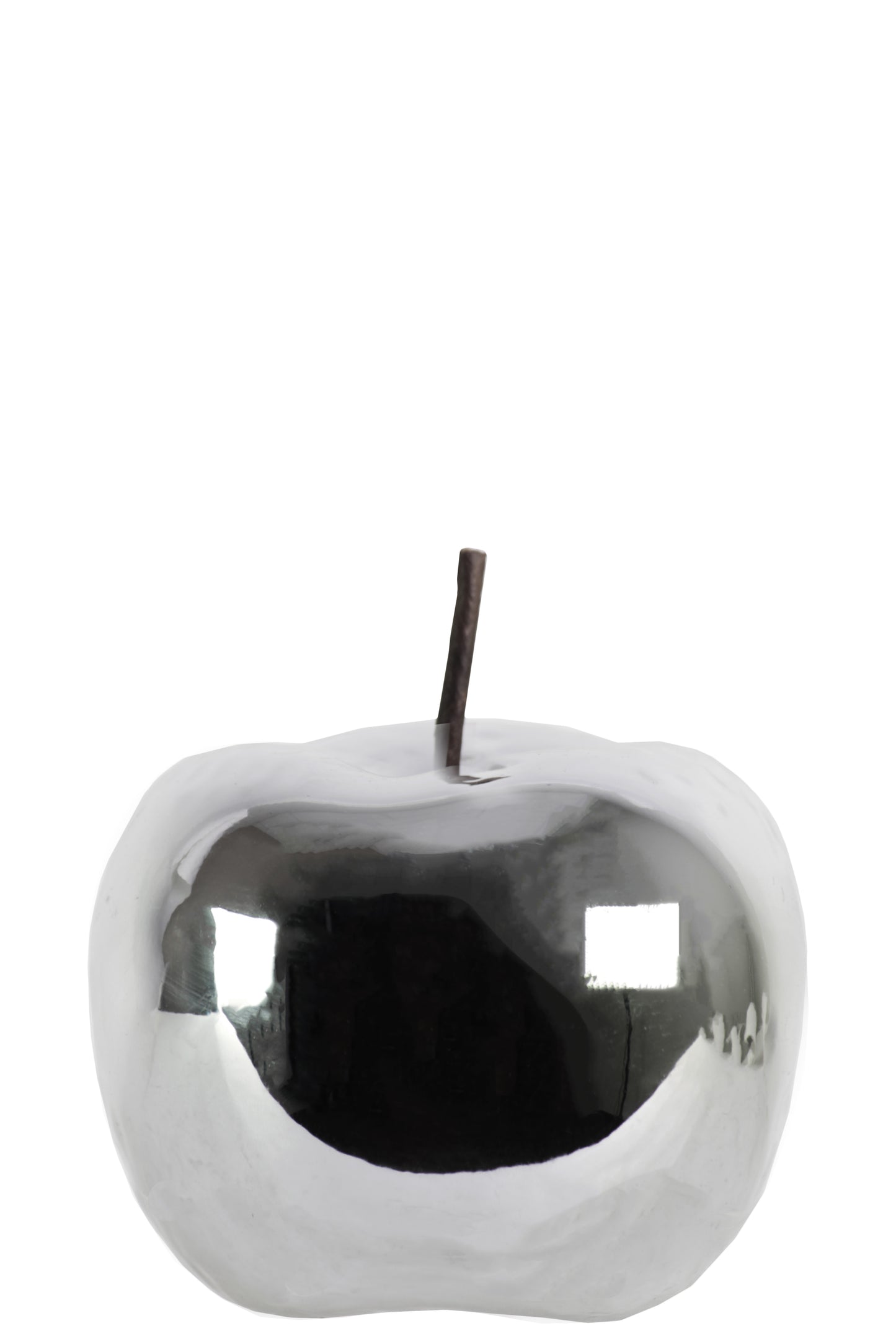4" Ceramic Apple Figurine with Stem Pearlescent Finish
