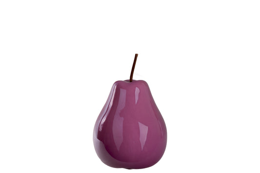 Ceramic Pear Figurine SM Pearlescent Finish Purple-6.50"H