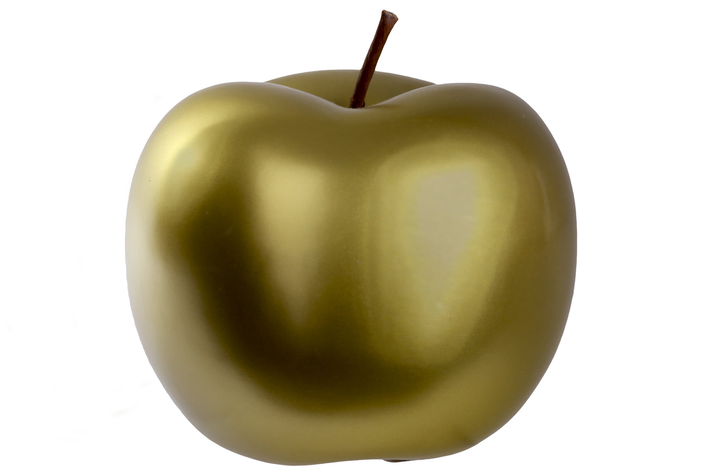 Ceramic Apple Figurine Matte Chrome Finish