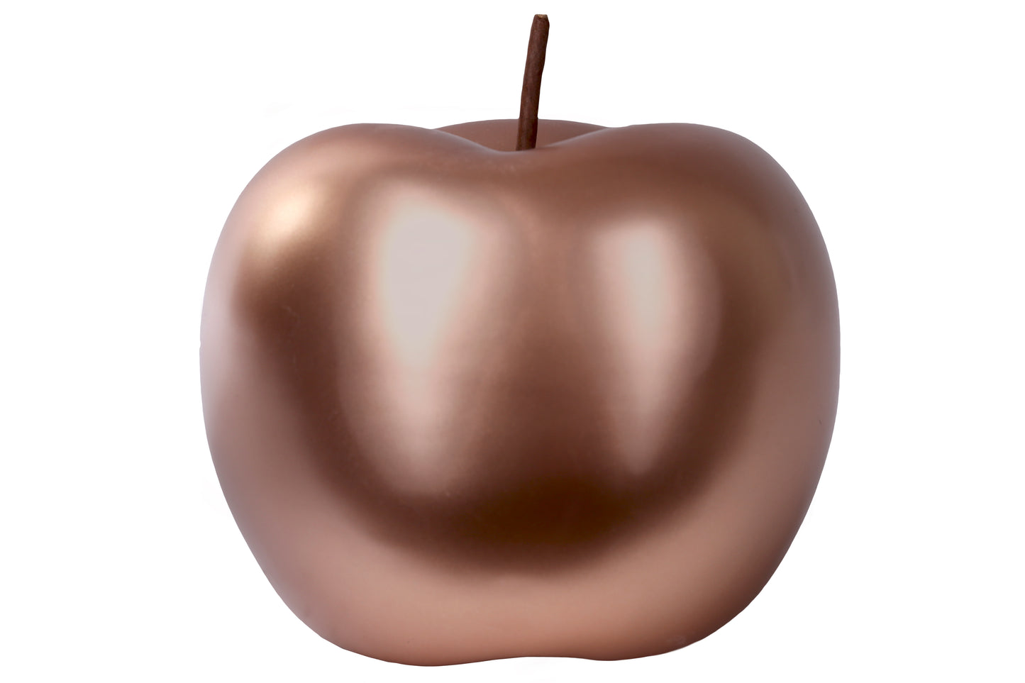 Ceramic Apple Figurine LG Chrome Finish Silver-6.00"H