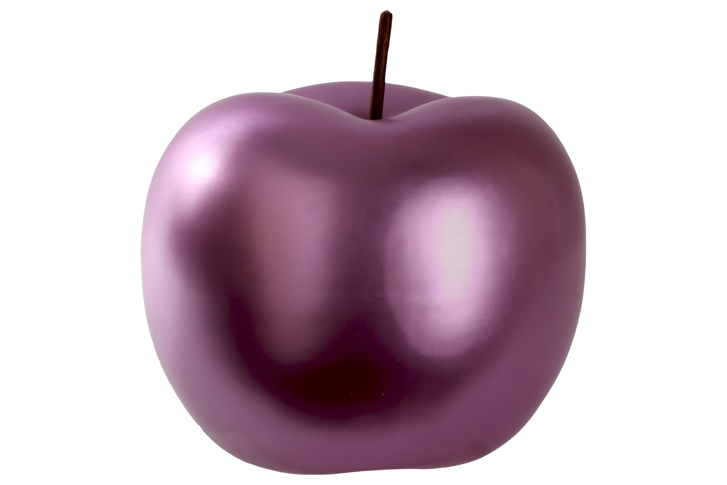 Ceramic Apple Figurine Matte Chrome Finish