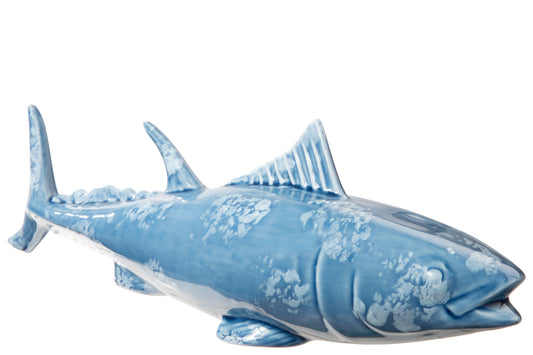 Porcelain Bluefin Tuna Figurine Gloss Finish Blue-5.25"H