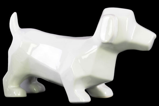 Ceramic Figurine Gloss Finish White-5.75"H