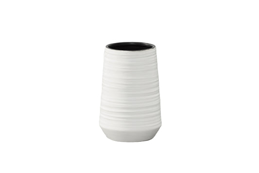 Ceramic Vase Coated Finish White-7.5"H