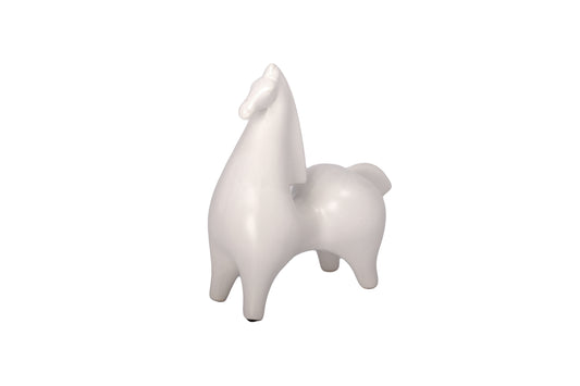 Ceramic Horse White..10.75"H