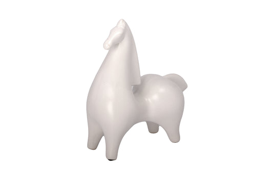 Ceramic Horse White..10.75"H