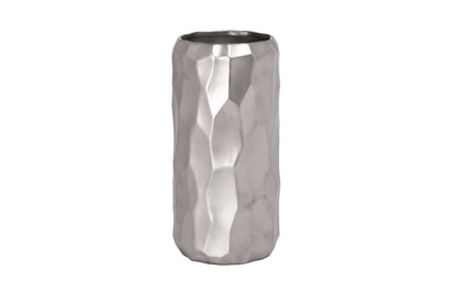 Ceramic Vase Matte Finish Silver-10.5"H