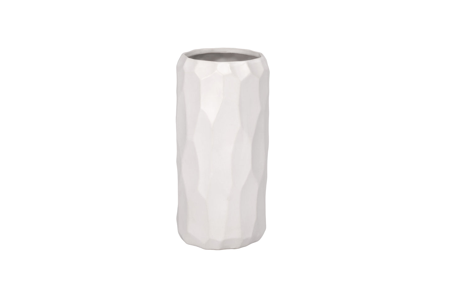 Ceramic Vase Matte Finish Silver-10.5"H