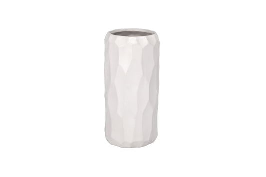 Ceramic Vase Matte Finish Silver-10.5"H