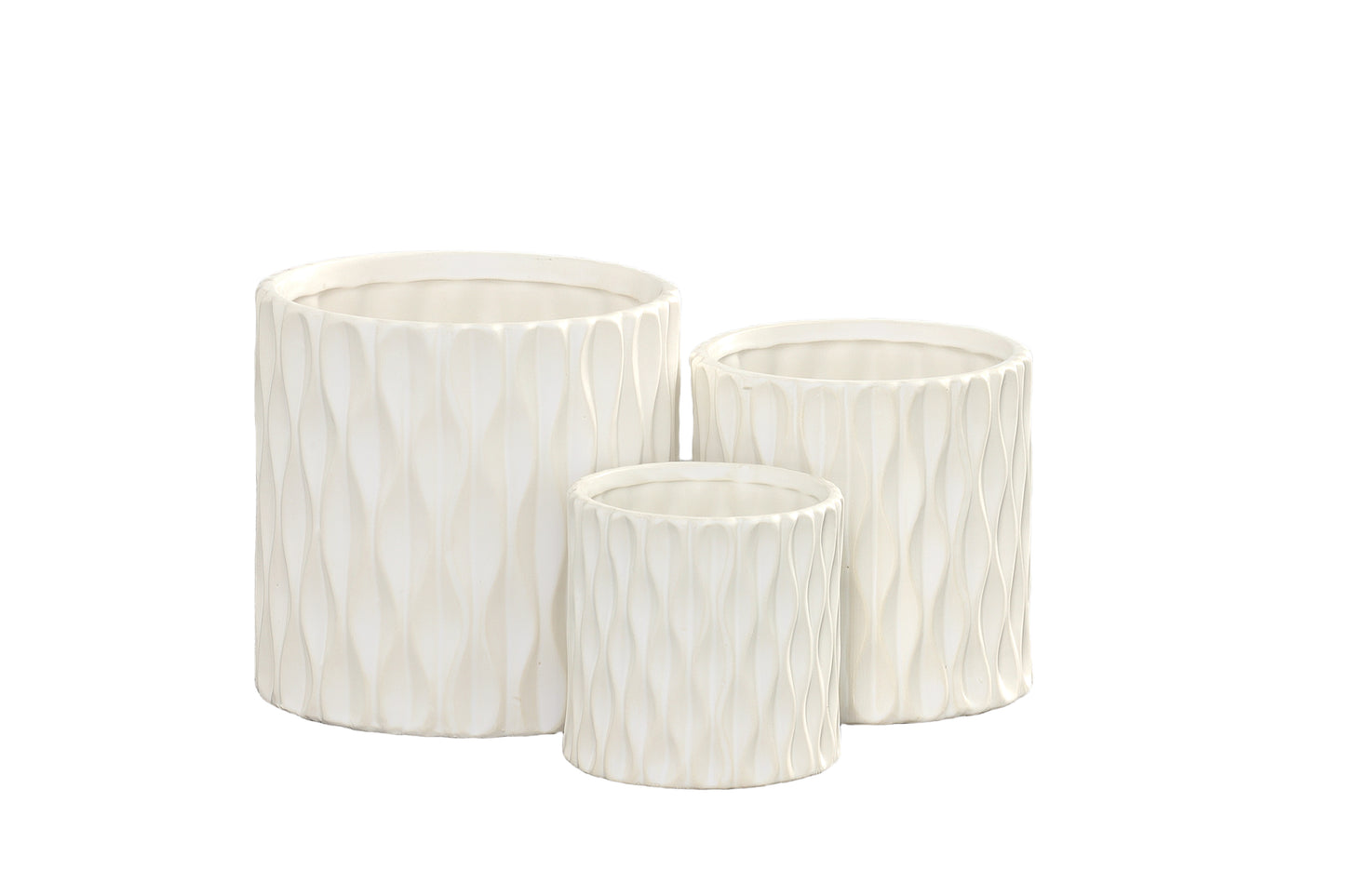 Ceramic Pot Matte Finish White-6.75"H