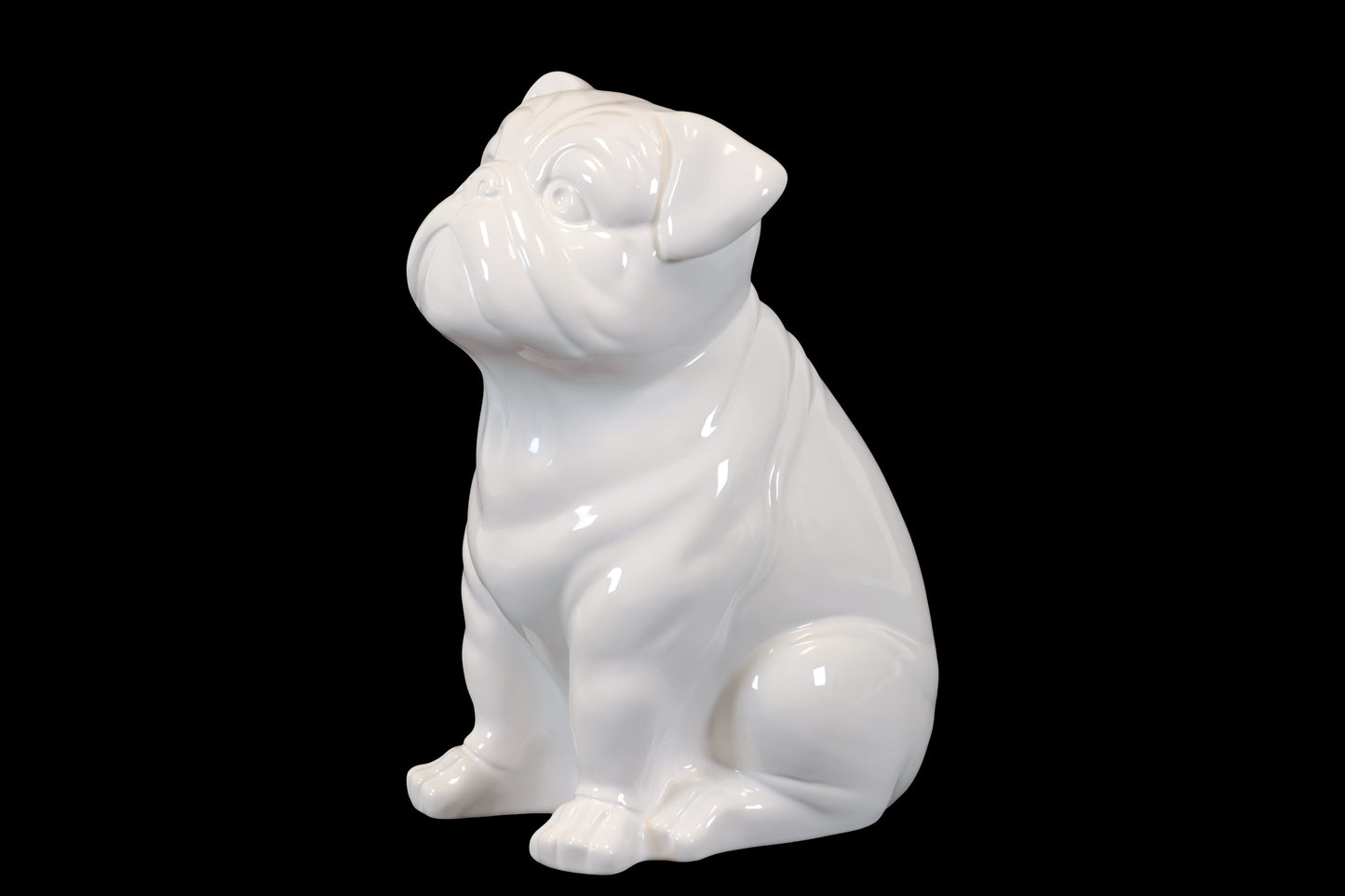 10 " Ceramic Sitting British Bulldog Figurine Gloss Finish